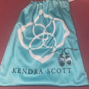 Kendra Scott silver metal Gray cats eye Lee dangle earrings